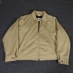 Vintage 90s Woolrich Fleece Lined Harrington Jacket Mens L Full Zip Preppy Brown